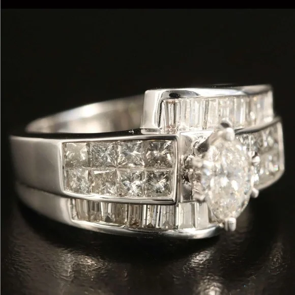 10K White Gold 2.16 CTW Natural Diamond Ring - Picture 6 of 10